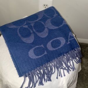 Coach NWT cobalt blue signature oversized scarf